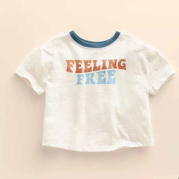 NWT! Toddler Little Co. by Lauren Conrad " Feeling Free" Organic Relaxed Tee 4T - Picture 1 of 7